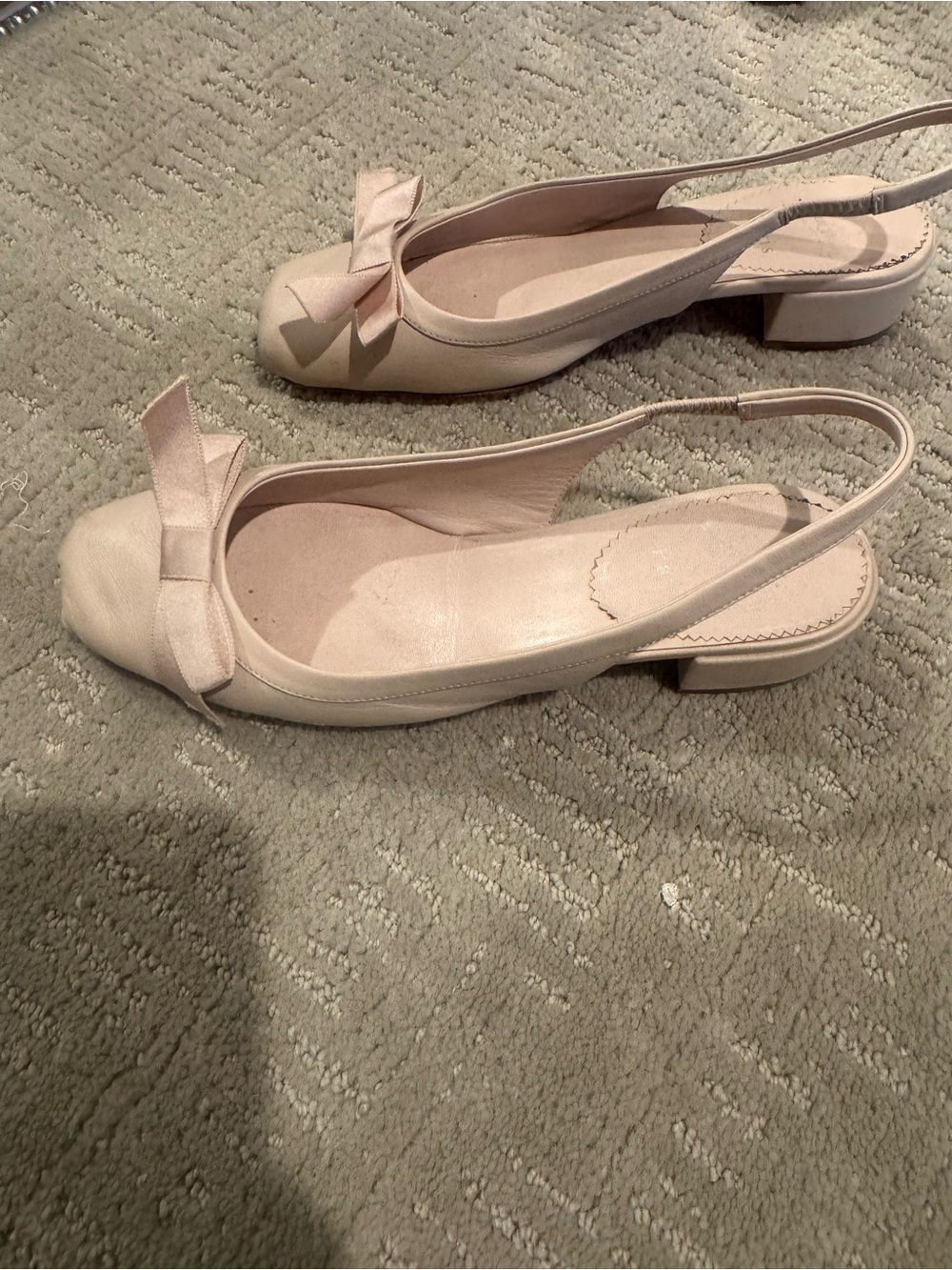 Christian Louboutin Pale Pink Slingback Ballet Flats with Bow size 37.5 - Picture 2 of 5